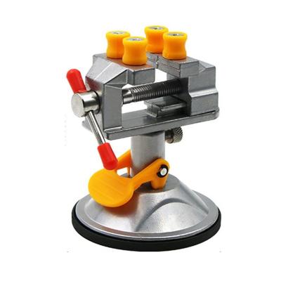 China Strong Aluminum Alloy Suction Vise Cup Bottom Carving Table Bench Vise Mini DIY Metal Home Tools Space Saving Press Clamp Carving Fixture Vise for sale