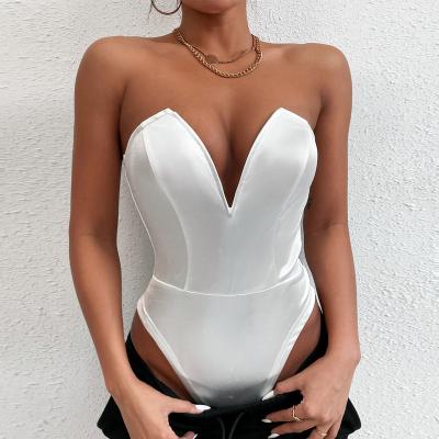 China QUICK DRY Jumpsuits Women Playsuits Bodysuits,Womens Plus Size Sexy V-Neck Bustier Jumpsuits For Women 2022 for sale