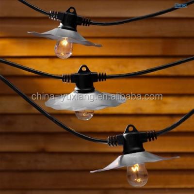 China Instrumentation with galvanized shades and 7 bulbs - 35FT long string lights for sale