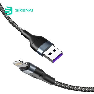 China Anti Bend Sikenai 5A Nylon Braided Charging Cables 1.2M USB Data For iPhone Cable For iPhone iPad for sale