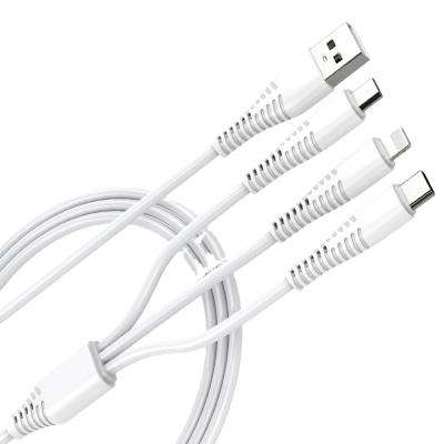 China Multi Function Data Transfer Cable Sikenai 3 in 1 Multifunctional USB Cable Charger Charging Cable for iPhone for sale