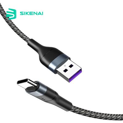 China Sikenai Anti-Bending Long Nylon Braided Type C Cable USB 5A Data Charger Fast Charging Cable For Xiaomi for sale