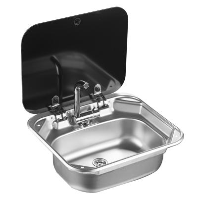 China Without Faucet Stainless Steel Square Panel Single Bowl Kitchen Basin Sink Sale Customized Long Style for sale