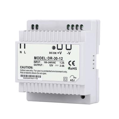 China Hot Sale DR-30 36W 5V 12V 15V 24V 48V DR-30 DC Rail Power Supply for sale