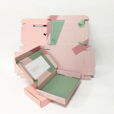 China Recyclable Paper Packaging Kraft Paper With Logo Embalaje Folding Pink Shipping Product Delivery Announcement Packing Custom Shoe Box for sale