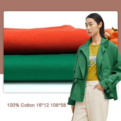 China Shrink-Resistant 100% Heavyweight Fabric For Work Wear Uniform Pants 16*12 108*56 TC Drill Cotton Twill Drill Fabric Roll for sale