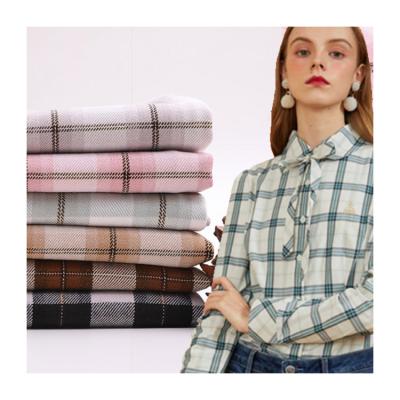 China Factory Direct Goods Inventory Sale African TR Water Soluble Plain Dyed Check Plaid School Uniform Fabric for sale