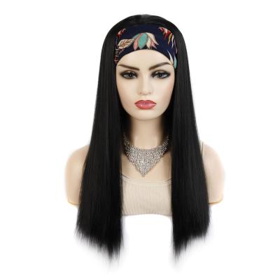 China Chemical Fiber Matte High Temperature Hair Colored Head Tape Hair Set Long Straight Synthetic Hair Wigs for sale