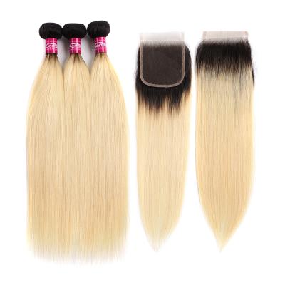 China SENS Wholesale Price Straight Malaysian Body Wave Hair T1b 613 Bundles With 4x4 Lace Closure Blonde Hair Frontal Extension for sale