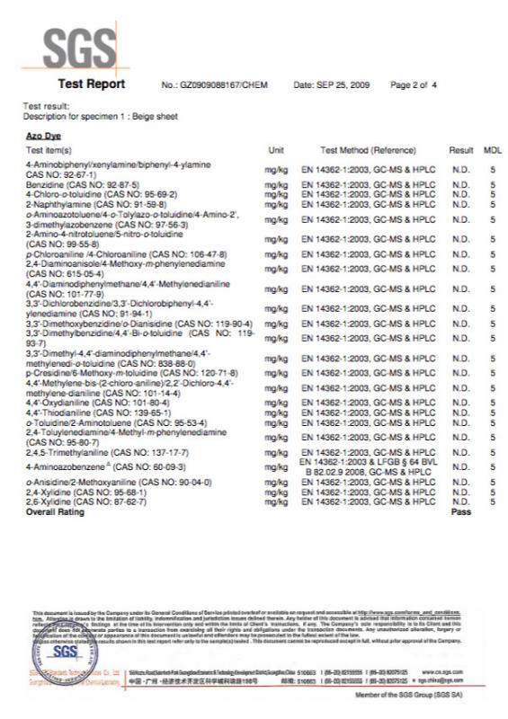 SGS report - Wellarbian & Brothers CO,.LTD