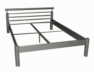 China Silver Bedroom Full Size Metal Beds , 1.2 mm Iron Double Size Bed Frame for sale