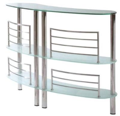 China Tempered Sanded Modern Glass Bar Table Three Layer For Supermarket for sale