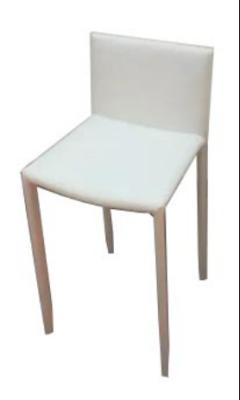 China Modern White High Backed Dining Chairs Hard PVC Seat For Hotels for sale