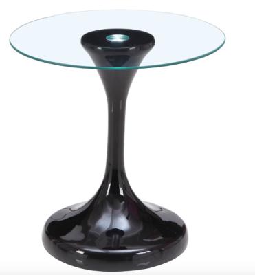 China Black Coffee Modern Glass Bar Table , Extendable Bar Height Pub Table for sale