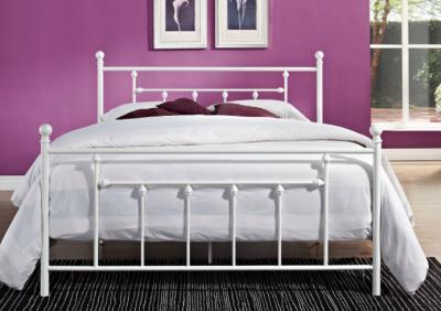 China Decorative Full Size Metal Beds , Double White Full Storage Bed Frame Platform for sale