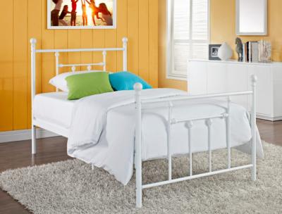 China Victorian Elegant Full Size Metal Beds , White Wrought Iron Bed Frame for sale