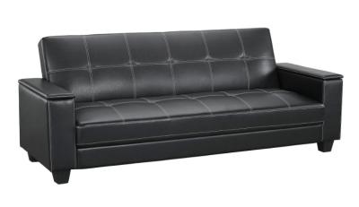 China Black Contemporary Leather Sofa , Living Room Fabric Chesterfield Sofa for sale