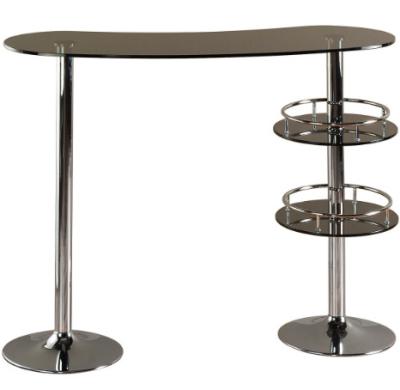 China European Glass Outdoor Pub Table Tall Fashionable With 2 Metal Legs for sale