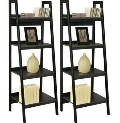 China Decorative Metal Book Shelf , Living Room 4 Store Black Metal Bookshelf for sale