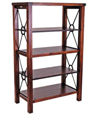 China Heavy Duty Vintage Metal Book Case With Wood Frame Eco - Friendly for sale