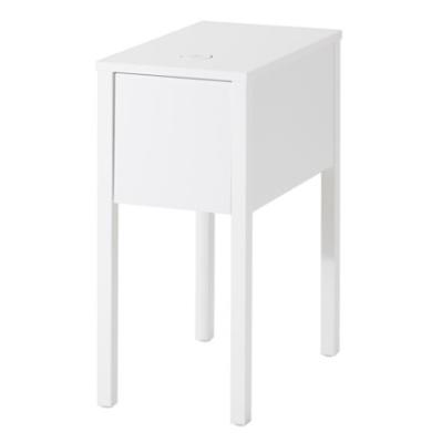 China Estándar de carga de Nightstand de la cama del lado de la tabla del cuadrado de la radio de madera moderna blanca de Qi en venta