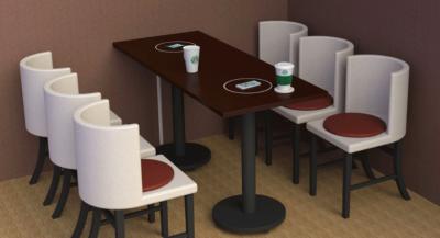 China MDF Draadloze Eigentijdse Koffietafels 6 Seater voor Cellphone-het Laden Te koop