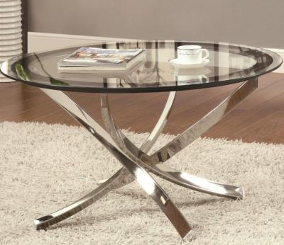 China Small Adjustable Height Glass Top High Table Modern Chrome Tube For Home for sale