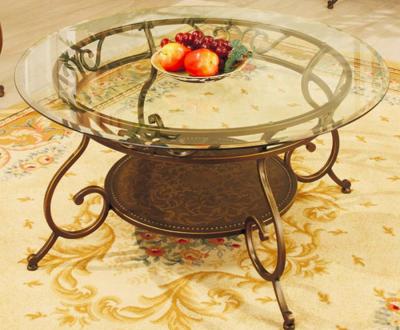 China Round Top Lounge Contemporary Glass Table With 8mm Tempered Glass for sale