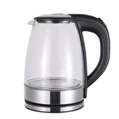 China 360 degree rotation high borosilicate kitchen base 110v cordless jug tempered glass stovetop coffee safe electric tea kettle for sale