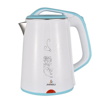 China 360 Degree Base Touch Water Heater New Double Wall Boiling Water Hotel Deluxe Cool Plastic Electric Kettle Rotation Cordless Small Electric Kettle Price for sale