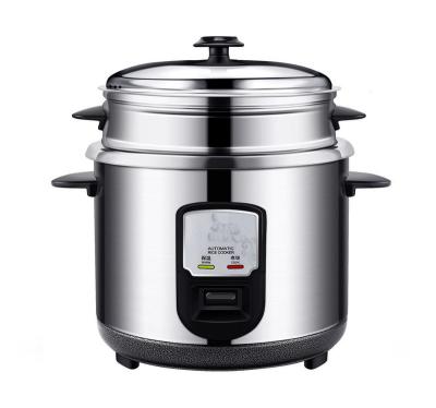 China Hotel 1.8l Stainless Steel Cylinder Rice Cooker Pot Straight Electric Nonstick Rice Cooker with Aluminum Steamer for sale