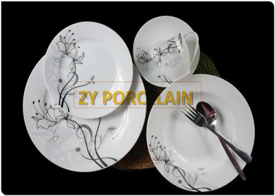 China La etiqueta y el metal colorearon el material redondo plano de la porcelana de 20 del pedazo sistemas del servicio de mesa no tóxico en venta