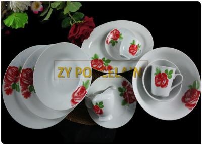 China Cubierta de 20 rosas del pedazo que cena sistemas de la placa, sistemas de cena redondos con las tazas y el logotipo de la aduana del pote del té en venta