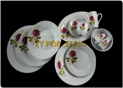 China Eco - friendly 64 Piece Simplicity Round Dinnerware Sets Elegant Decal Design For House Dinner for sale