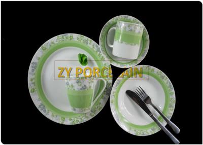 China El servicio de mesa redondo de cerámica verde fresco natural fija el grado decorativo del AB en venta