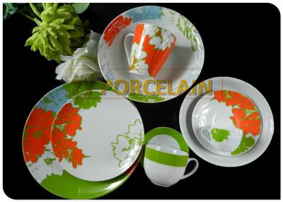 China Home Garden Green 32 Piece Coupe Tableware Set On Glaze Comply With International Standard for sale