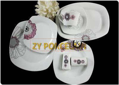 China Bone China Floral Square Dinnerware Sets Colorful  European Style Microwave Oven Safe for sale