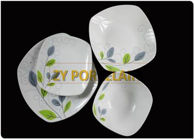 China Servicio verde determinado de la hoja del servicio de mesa del cuadrado de la porcelana de 16 pedazos para la resistencia de abrasión 4 en venta