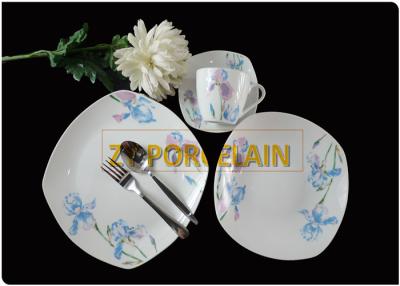 China Square Porcelain Dinner Plates Dishes Widely Used For Restaurants Steamer Safe for sale