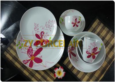 China Freezing Resistance Ceramic Coupe Dinnerware Sets , 12 Piece Round Coupe Plate Serve For 4 People for sale