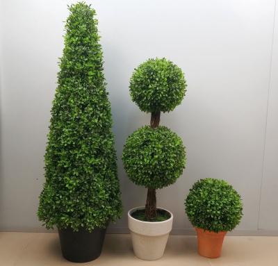 China Plant Modern Artificial Topiary Tree Ball Boxwood Plant UV Resistant Outdoor Topiary Tree for sale