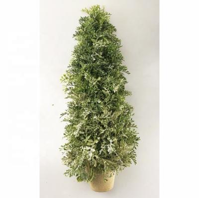 China Eco-friendly Holiday Tree Cone Shape Artificial Topiary Tree In Pot Home Decor for sale