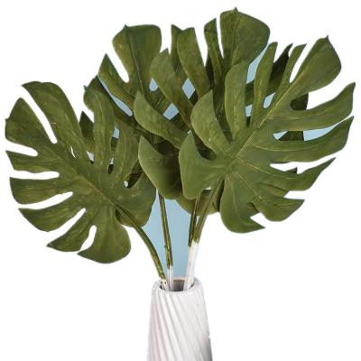 China Contemporary Natural Look PU Real Monsteras Leaves 80CM Artificial Monstera Leaves Artificial Leaves for sale