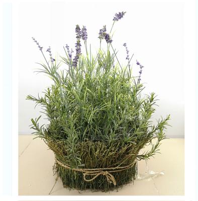 China Decoration Faux Plant H60xL57xW43cm Artificial Lavender Flower In Rattan Basket for sale