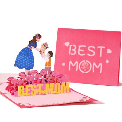 China Wholesale Europe Factory 3D Mum Birthday Cards Best Mother's Day Automatic Greeting Cards for sale