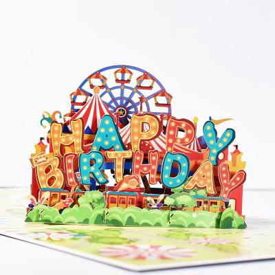 China Europe Factory Wholesale Thank You Cards Automatic Happy Birthday 3D Kids Greeting Cards for sale