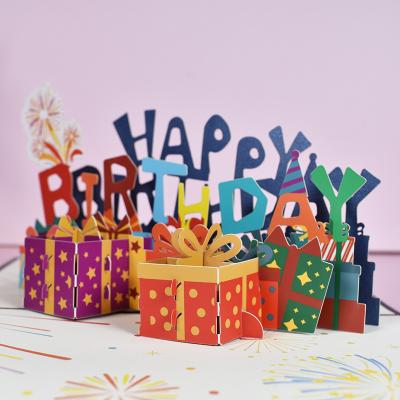 China Wholesale Europe Factory Happy Birthday Letter Cards 3D Automatic Birthday Greeting Cards for sale