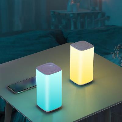 China Modern Night Light Touch Lamp for Bedrooms Living Room Portable Table Bedside Lamps Color Changing RGB Slug Night Light for sale