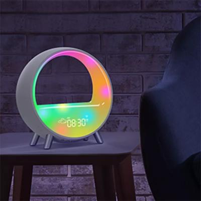 China Modern Color Changing Lamp LED Decorative Light Smart Alarm Clock Colorful Atmosphere Light Table Lamp Remote Sense Night Light for sale