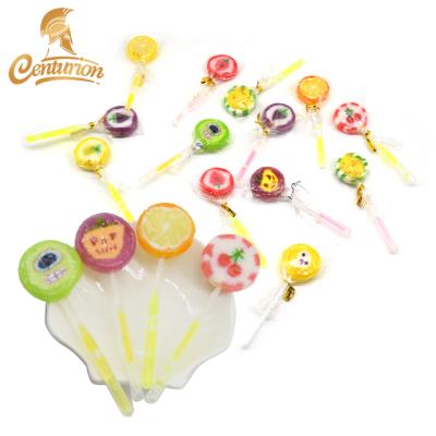 China Natural Halloween photo and fruit lollipop hard candy with glow stick for sale